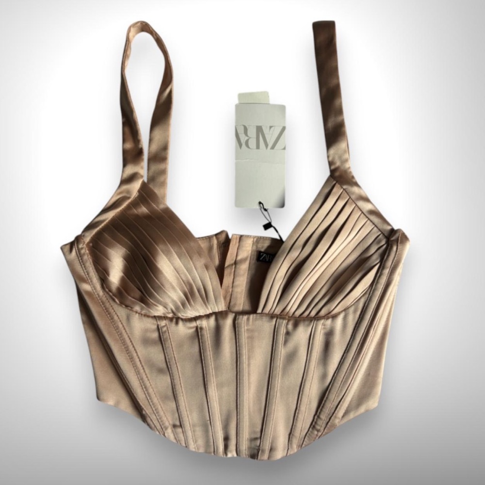 Zara Satin Bustier - Champagne